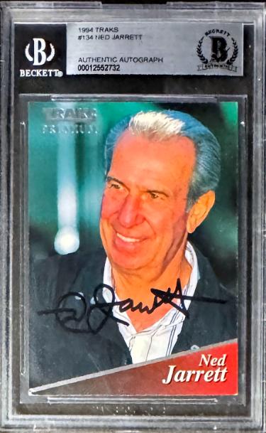 Ned Jarrett Autographed NASCAR Racing 1994 Traks Card #134 - Beckett BAS #00012552732-Powers Sports Memorabilia