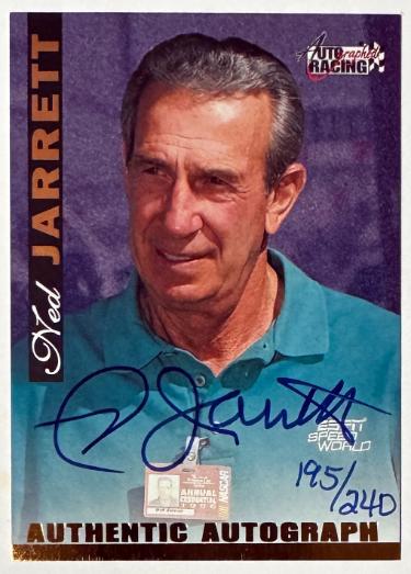 Ned Jarrett Autographed 1996 Score Board Autographics NASCAR Racing On Card Auto /240-Powers Sports Memorabilia