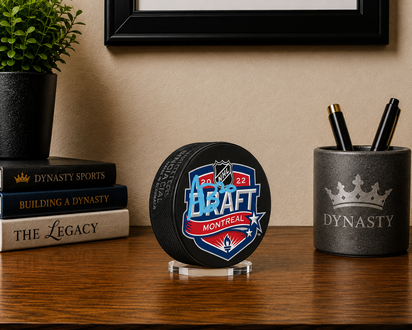 Alex Bump Philadelphia Flyers Signed 2022 NHL Draft Logo Hockey Puck (Blue Signature)