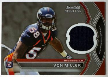 Von Miller 2011 Bowman Sterling Rookie Jersey Relic Card (RC) #BSR-VM (Broncos)-Powers Sports Memorabilia
