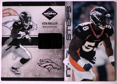 Von Miller 2011 Panini Limited Rookie Relic Card (RC) #8 /99 (Denver Broncos)-Powers Sports Memorabilia