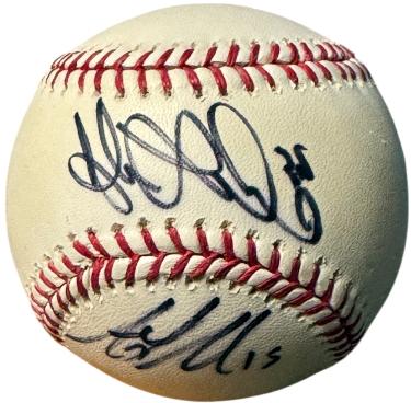 Adam & Andy LaRoche dual Autographed Official Major League Baseball - COA (Pirates)-Powers Sports Memorabilia