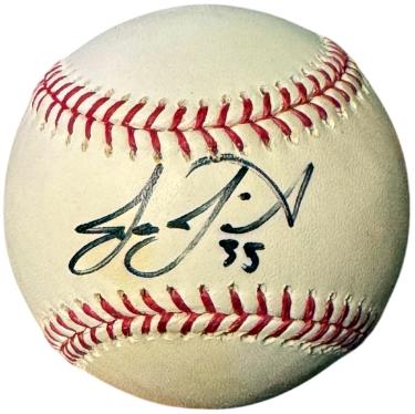 Jason Jaramillo Autographed OFC Rawlings Major League Baseball #35 minor tone- COA (Pittsburgh Pirates)-Powers Sports Memorabilia