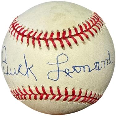 Buck Leonard Autographed Official ROAL Rawlings American League Baseball toned- COA (Homestead Grays/Negro League)-Powers Sports Memorabilia