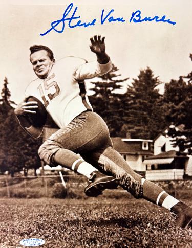 Steve Van Buren Autographed Philadelphia Eagles NFL Licensed 8x10 Photo minor dings- COA (HOF)-Powers Sports Memorabilia
