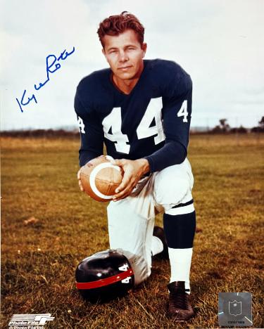 Kyle Rote Autographed New York Giants NFL 8x10 Photo minor dings -COA/Show Ticket (SMU)-Powers Sports Memorabilia