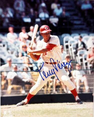 Tony Perez Autographed Cincinnati Reds MLB Licensed 8x10 Photo minor dings- COA/Show Ticket-Powers Sports Memorabilia