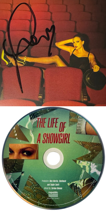 Taylor Swift 2025 The Life of a Showgirl CD Autographed 4.75 Inch X 4.75 Inch Photo Art Card #4 w/ Heart- Beckett Review - CTBL_044191-Powers Sports Memorabilia