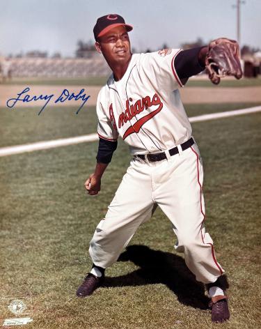 Larry Doby Autographed Cleveland MLB Licensed 8x10 Photo minor dings- COA/CSA Show Ticket (HOF/7X AS)-Powers Sports Memorabilia