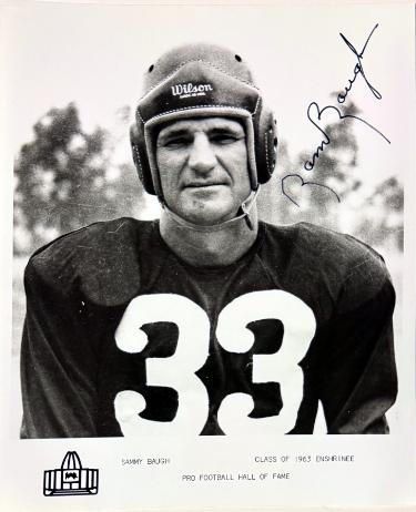 Sam/Sammy Baugh Autographed HOF Enshrinee Class of 1963 B&W 8x10 Photo minor dings- COA (TCU/Washington) - CTBL_044200-Powers Sports Memorabilia
