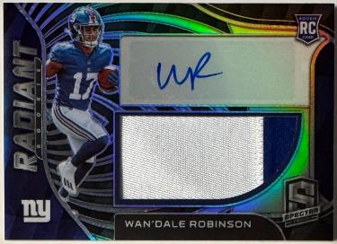 Wan'Dale Robinson Autographed 2022 Panini Spectra Rookie RPA Patch Auto Card- /99 (New York Giants)-Powers Sports Memorabilia