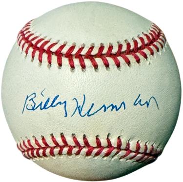 Billy Herman Autographed Official RONL Rawlings National League Baseball minor tone- COA (Chicago Cubs/HOF)-Powers Sports Memorabilia