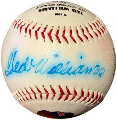 Ted Williams Autographed Fotoball USA MLB Baseball- /1000- COA (bleed sig/Boston Red Sox) - CTBL_044246-Powers Sports Memorabilia