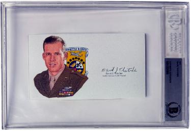 David Thatcher Autographed 3?ǥx5.5?ǥ cut signature w/ Image?Çô BAS/Beckett Encapsulated (WWII Doolittle Raiders / B-25B Mitchell Gunner) - CTBL_044255-Powers Sports Memorabilia