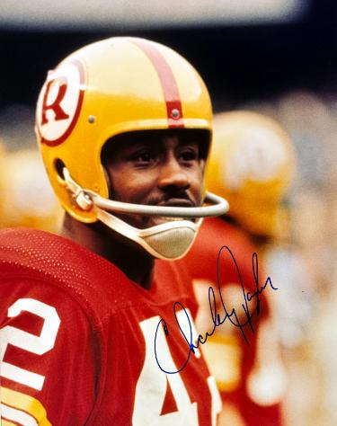 Charley Taylor Autographed Washington NFL Licensed 8X10 Photo minor dings- NFL Alumni COA (HOF)-Powers Sports Memorabilia