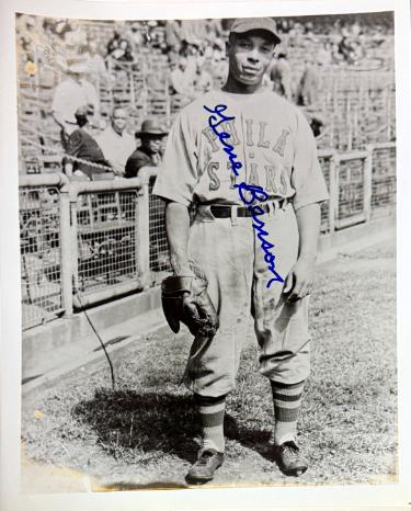 Gene Benson Autographed Philadelphia Stars Negro League B&W 8x10 Photo minor dings- COA-Powers Sports Memorabilia