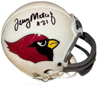 Terry Metcalf Autographed St. Louis Cardinals Riddell NFL Mini Helmet #21- Topps Certified Holo/COA-Powers Sports Memorabilia