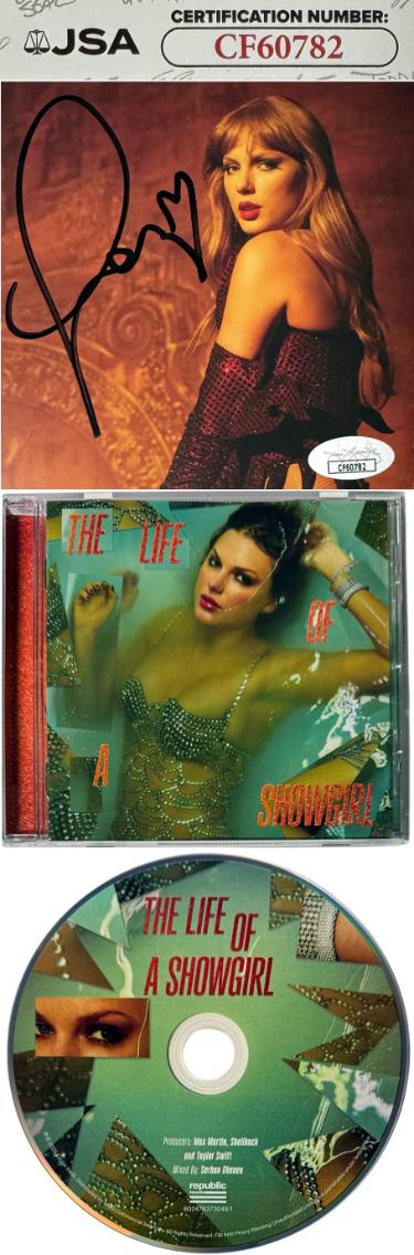 Taylor Swift 2025 The Life of a Showgirl CD Autographed 4.75 Inch X 4.75 Inch Photo Art Card #3 w/ Heart- JSA #CF60782-Powers Sports Memorabilia