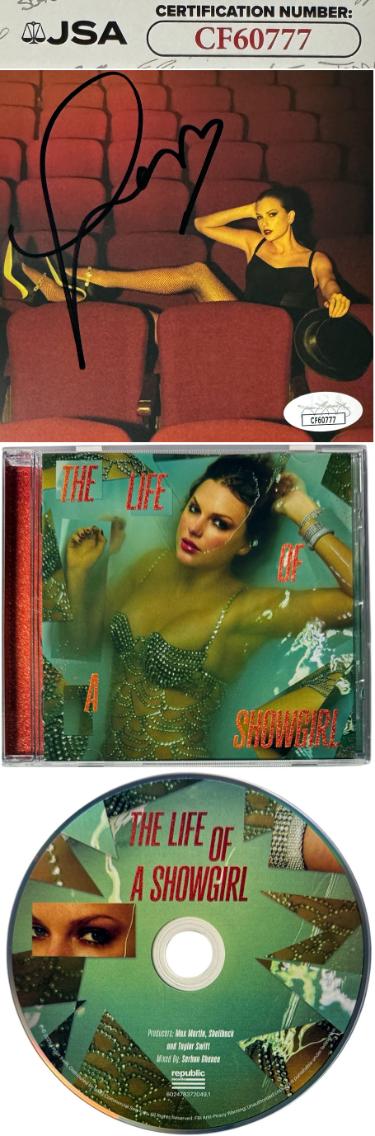 Taylor Swift 2025 The Life of a Showgirl CD Autographed 4.75 Inch X 4.75 Inch Photo Art Card #4 w/ Heart- JSA #CF60777-Powers Sports Memorabilia