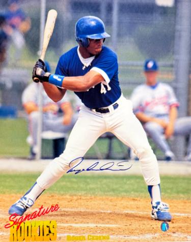 Roger Cedeno Autographed Signature Rookies 8x10 Photo- COA (Los Angeles Dodgers)-Powers Sports Memorabilia