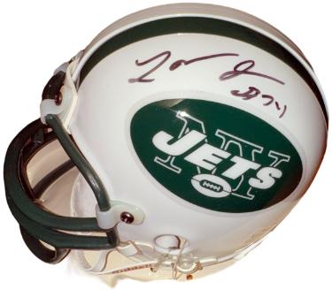 LaMont Jordan Autographed New York Jets Riddell NFL Mini Helmet #34- Playoff Hologram-Powers Sports Memorabilia