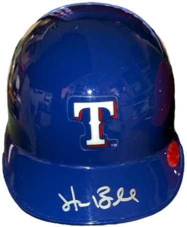 Hank Blalock Autographed Texas Rangers Riddell MLB Mini Batting Helmet- Just Minors Hologram-Powers Sports Memorabilia