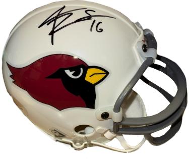 Jake Plummer Autographed Arizona Cardinals Riddell NFL Mini Helmet w/Snake- Playoff Absolute Holo/COA-Powers Sports Memorabilia
