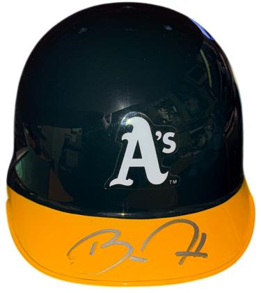 Barry Zito Autographed Oakland A's Riddell MLB Mini Batting Helmet- Topps Reserve Holo/COA (CY Young)-Powers Sports Memorabilia