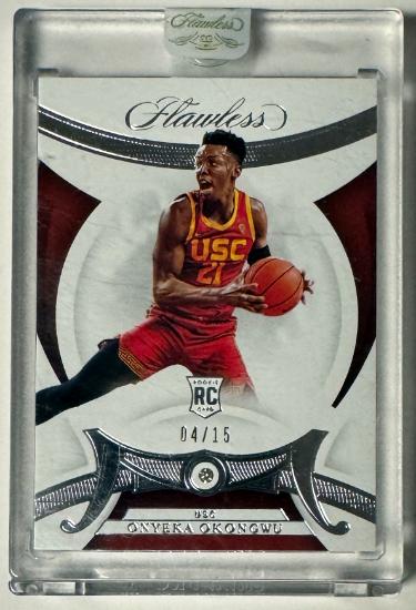 Onyeka Okongwu 2020-21 Panini Flawless Collegiate Diamond Rookie Card #4- /15 (USC Trojans)- Factory Sealed-Powers Sports Memorabilia