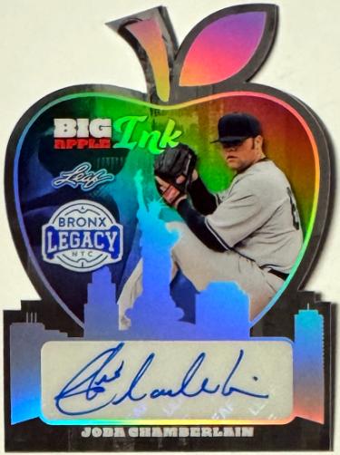 Joba Chamberlain Autographed 2025 Leaf Bronx Legacy Big Apple Ink Card #BI-JC1 /10 (New York Yankees)-Powers Sports Memorabilia