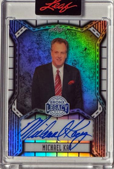 Michael Kay Autographed 2025 Leaf Bronx Legacy Auto Card #BA-MK1- /65 (Yankees Play By Play Broadcaster)-Powers Sports Memorabilia