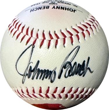 Johnny Bench Autographed Fotoball USA MLB Baseball- /500- imperfect- Fotoball USA COA (Cincinnati Reds)-Powers Sports Memorabilia