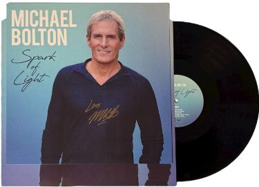 Michael Bolton Autographed 2023 Spark of Light 11.75x11.75 Art Card w/ Love Album/LP/Record- COA-Powers Sports Memorabilia
