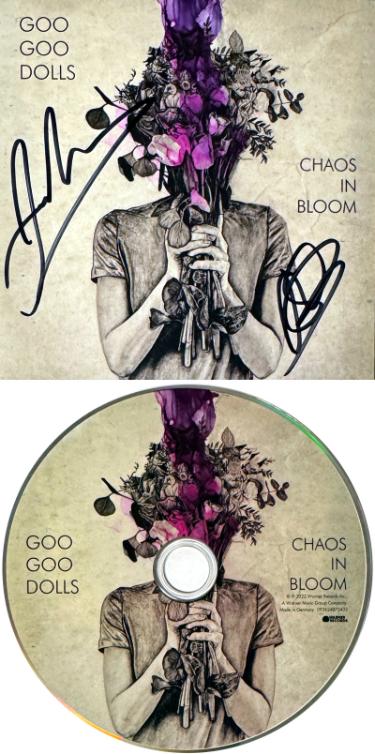 Goo Goo Dolls Autographed 2022 Chaos in Bloom Album Cover Booklet/CD & Case 2 sigs- COA (John Rzeznik & Robby Takac)-Powers Sports Memorabilia