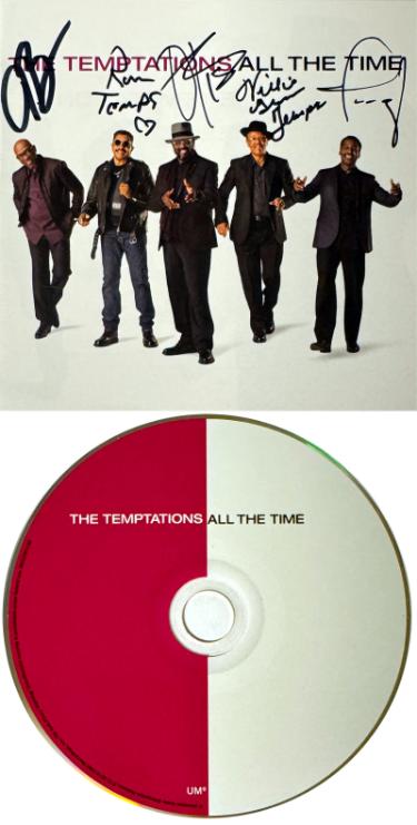 The Temptations Autographed 2019 All The Time Album Cover Booklet/CD & Case- 5 sigs- COA (Williams/Tyson/Weeks/Braggs/Greene)-Powers Sports Memorabilia