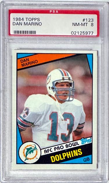 Dan Marino 1984 Topps Rookie Card #123 - PSA Graded 8 NM-MT (Miami Dolphins/HOF)-Powers Sports Memorabilia