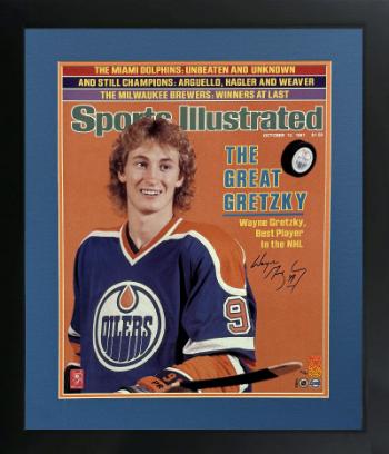 Wayne Gretzky Autographed 1981 Sports Illustrated Oilers Cover The Great 16 x 20 Framed /99- WG/Gretzky HOLO & COA-Powers Sports Memorabilia