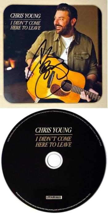 Chris Young Autographed 2025 I Didn't Come Here to Leave Boots On Ground Album Cover Booklet w/ CD & Case- COA - CTBL_044485-Powers Sports Memorabilia