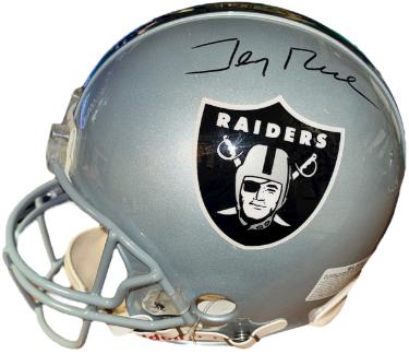 Jerry Rice Autographed Oakland Raiders Riddell NFL Authentic Proline Full Size Helmet - Steiner Hologram/Beckett Review-Powers Sports Memorabilia