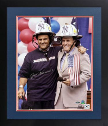 Joe Torre Autographed MLB 16 x 20 Photograph Custom Framing- Steiner Holo/COA (with NY Mayor Rudy Giuliani after 9/11-World Trade Center/New-Powers Sports Memorabilia