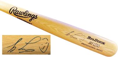 Jay Leno Autographed Rawlings Adirondack Personal Model 34?ǥ Baseball Bat w/ Art ?Çô Beckett (Tonight Show/Comedian)-Powers Sports Memorabilia