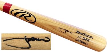 JD/J.D. Drew Autographed Auto Rawlings Big Stick Pro Model Cardinals 34?ǥ Baseball Bat ?Çô COA (All Star/ WS Champ)-Powers Sports Memorabilia
