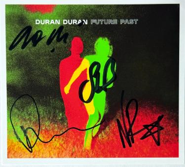 Duran Duran Autographed 2021 Future Past 4.5x5.25 Art Card 4 sigs imperfect- COA (Roger Taylor/John Taylor/Simon Le Bon/Nick Rhodes)-Powers Sports Memorabilia