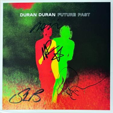 Duran Duran Autographed 2021 Future Past 12x12 Art Card 4 sigs imperfect- COA (Roger Taylor/John Taylor/Simon Le Bon/Nick Rhodes)-Powers Sports Memorabilia