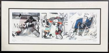 Dominik Hasek Autographed Majestrigraf Lithograph Custom Framing Framed 31x15- /3039-Hand-Embellished- Beckett Review-Powers Sports Memorabilia