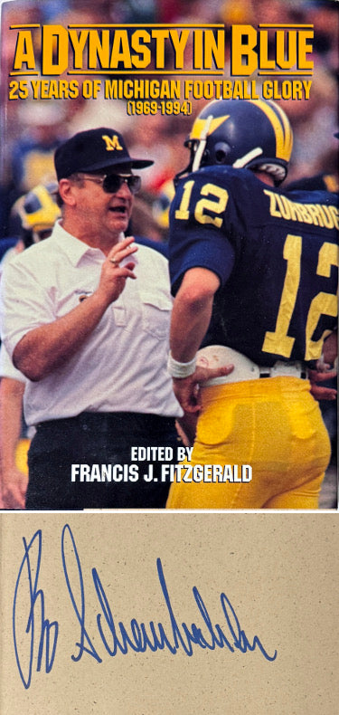 Bo Schembechler Autographed 1994 Athlon A Dynasty in Blue 25 Years Michigan Football Hardcover Book- COA- NEW-Powers Sports Memorabilia