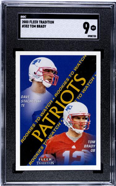 Tom Brady 2000 Fleer Tradition Rookie Card (RC) #352- SGC Graded 9 Mint (New England Patriots)-Powers Sports Memorabilia
