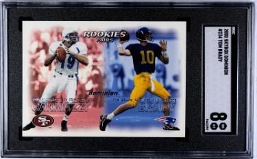 Tom Brady 2000 Skybox Dominion Rookie Card (RC) #234- SGC Graded 8 NM-MT (New England Patriots) - CTBL_044561-Powers Sports Memorabilia
