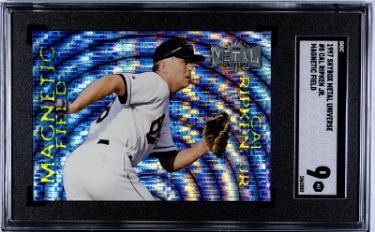 Cal Ripken Jr 1997 Skybox Metal Universe Magnetic Field Card #8- SGC Graded 9 Mint (Baltimore Orioles/HOF/Ironman)-Powers Sports Memorabilia