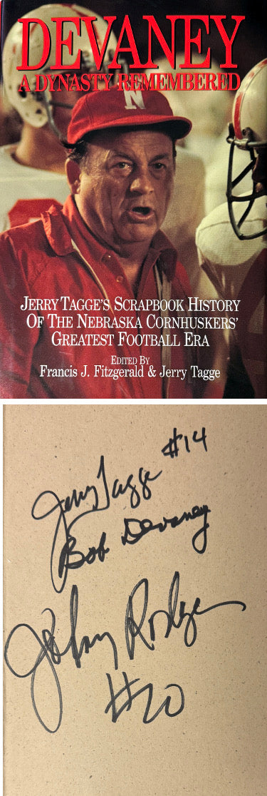 Bob Devaney/Jerry Tagge/Johnny Rodgers Autographed 1994 Athlon A Dynasty Remembered Hardcover Book- NEW-Powers Sports Memorabilia